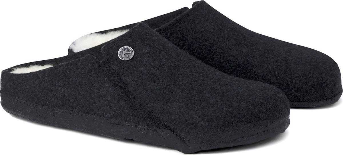 Birkenstock Zermatt regular Filz Shearling Cozy Home Pantoffels Anthraciet Antraciet