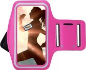 Hoesje iPhone 13 Mini - Sportband Hoesje - Sport Armband Case Hardloopband Roze