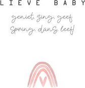 Ansichtkaart met envelop - A6 - 10x15cm - Wit Roze - Geboorte Meisje - Lieve baby - 1 stuk