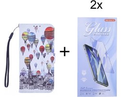 Bookcase Geschikt voor: Xiaomi Poco X3 / X3 Pro hoesje met print - Air Balloon met 2 stuks Glas Screen protector