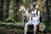 Dog Dad T-Shirt, Uniek Cadeau Voor Hond Vaders, Schattige Hondenliefhebber T-Shirt, Hond Papa Geschenken, Unisex Zachte Stijl T-Shirt, D001-023W, XL, Wit