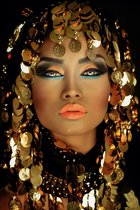 Luxe Wanddecoratie - 120 x 180 - Fotokunst ''Arabian Golden Princess'' - Hoogste kwaliteit Plexiglas met Dibond - Blind Aluminium Ophangsysteem - Akoestisch en UV Werend - inclusie