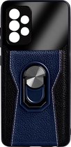 Back Cover Samsung Galaxy A72 | Telefoonhoesje | Met Ring Houder | Blauw | TPU Hoesje