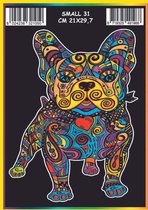 Color Velvet - Kleurplaat Franse bulldog - Met stiften