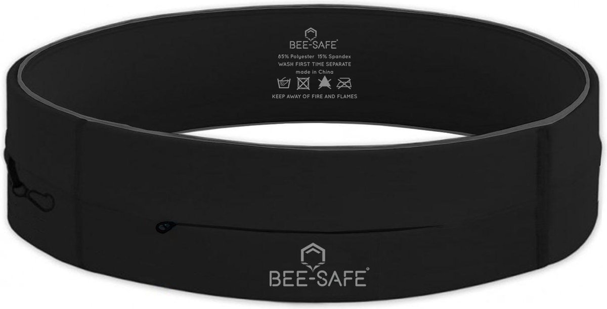 Smart Waistbelt ZIPPER | BEE SAFE black -XS- | heuptas | telefoonhouder | hardloopriem | drinkgordel