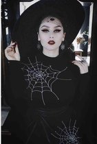 Voodoo Vixen Sweater/trui -M- VV X Acid Doll Black Widow Zwart