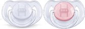 Philips Avent Fopspeen SCF170/18 - 2 Stuks Roze & Geel