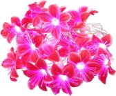 Lichtslinger/bloemenslinger met Lotus bloemen fuchsia roze 600 cm - Hawai/tropische versiering slingers