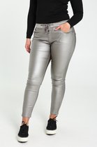 Cassis - Female - Broek met sportieve lurexband  - Grijs