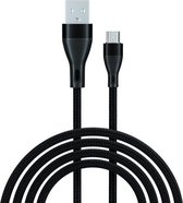 ADC-001 3A USB naar Micro USB Weave snellaaddatakabel, lengte: 1 m (zwart)