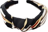 Haarband Diadeem Knoop Multi Color Print Creme