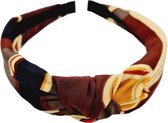 Haarband Diadeem Knoop Multi Color Print Bruin