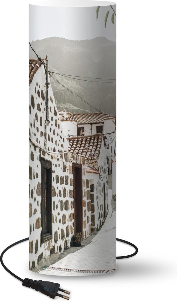 Lamp - Nachtlampje - Tafellamp slaapkamer - Zomer - Huis - Wit - 70 cm hoog - Ø22.3 cm - Inclusief LED lamp