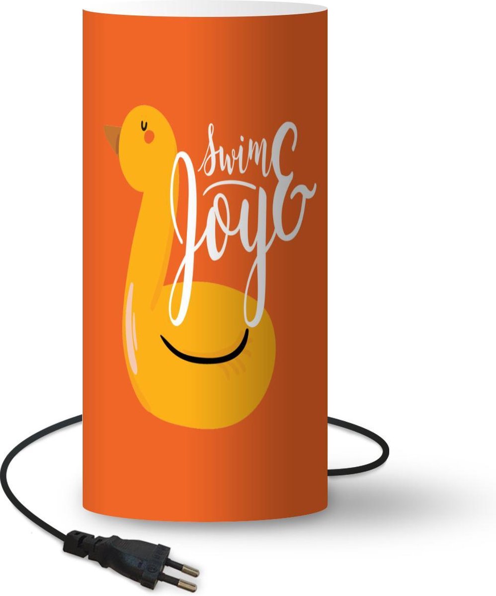 Lamp - Nachtlampje - Tafellamp slaapkamer - Zomer - Oranje - Zwemband - 54 cm hoog - Ø24.8 cm - Inclusief LED lamp