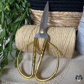 Hobbyschaar | Goudkleurig | 19 cm | Grote Handvaten | Veelzijdig | Verschillende Maten | Macramé Schaar | Schaar | Macramé | Scherpe Punt | Plantenhanger | Wandkleed | Dromenvanger | Koord | 