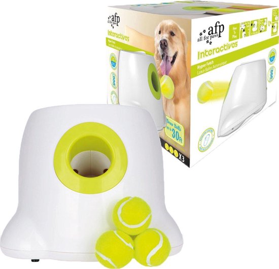 ElegaPet Automatische Ballenwerper voor Honden - Ballenschieter - Honden Speelgoed Intelligentie - Wit - Tot 12 Meter - Inclusief 3 Kleine Tennisballen