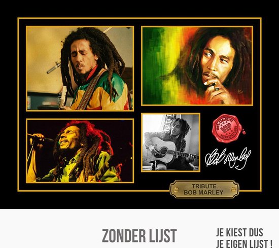 Allernieuwste Canvas Schilderij VIP Tribute Bob Marley, The King of Reggae - Memorabilia - 30 40