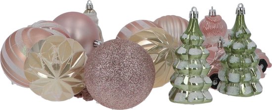 4goodz Ensemble de boules de Noël décoratives 20 pièces Rose clair - Intérieur/extérieur