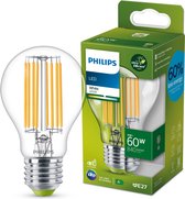 Philips LED lamp Transparant - 60 W - E27 - warmwit licht