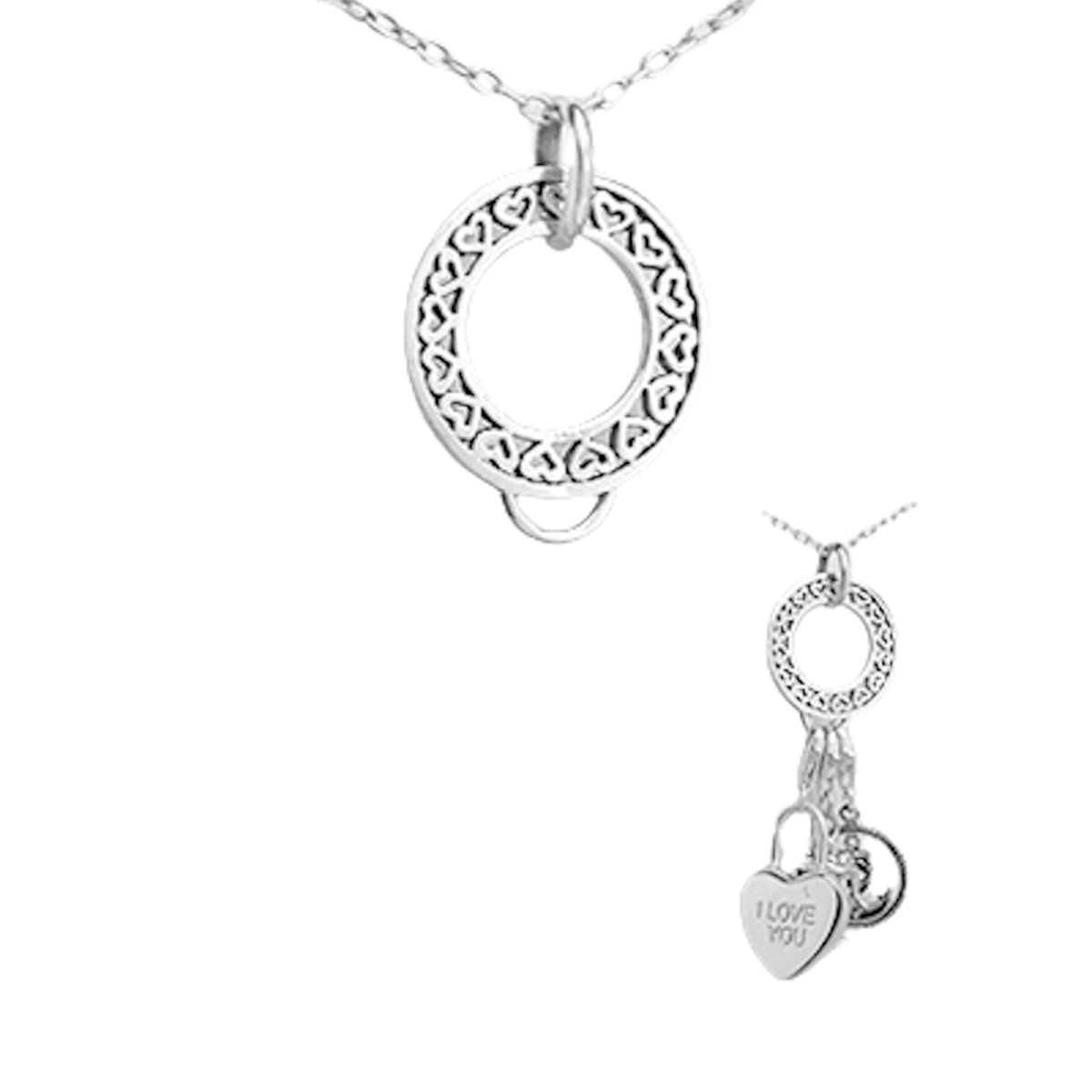 EAR IT UP - Hanger voor bedels - Pendant for charms - Bedel - Charm - 925 sterling zilver - 25 x 19 mm - 1 stuk
