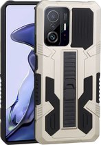 Xiaomi 11T Pro Hoesje - Mobigear - Armor Stand Serie - Hard Kunststof Backcover - Goud - Hoesje Geschikt Voor Xiaomi 11T Pro