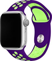 Sport watch bandje - Paars / Groen - 38/40/41mm - M/L - Series 1 2 3 4 5 6 7 SE - Geschikt voor Apple Watch