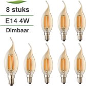 E14 LED lamp - 8-pack - Kaarslamp - 4W - Dimbaar - 2500K warm wit