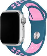 Sport watch bandje - Blauw / Roze - 38/40/41mm - M/L - Series 1 2 3 4 5 6 7 SE - Geschikt voor Apple Watch