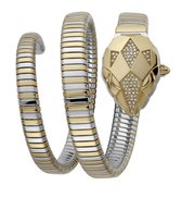 Just Cavalli Glam Chic Snake dameshorloge goud zilver JC1L073M0045SET