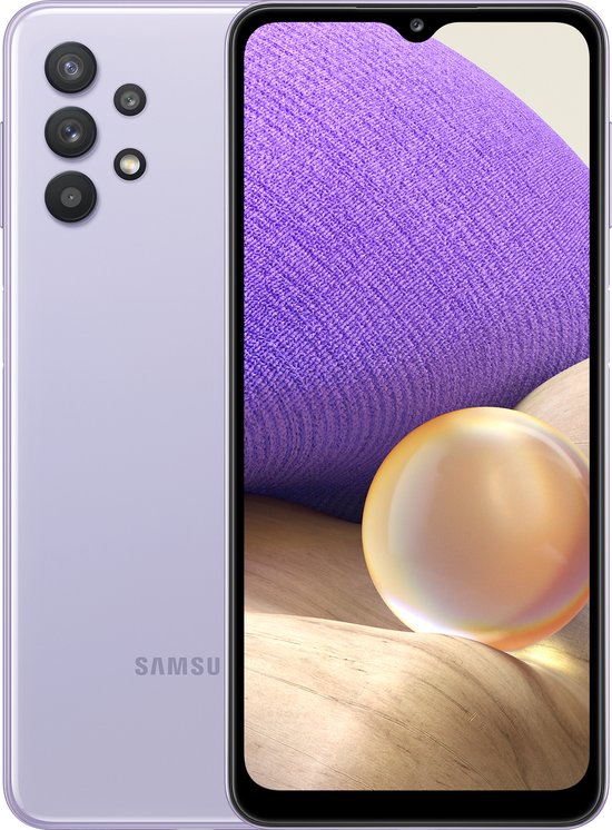 Samsung Galaxy A32 5G smartphone 64GB paars, 6.5 inch scherm, 4 camera’s, 5000mAh batterij, Micro SD slot