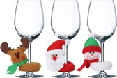 Glashouder | Fleshouder | Kerst | Kerstman | Kerstboom | Kerstmis | Christmas | Xmas | Rendier/Kerstman/Sneeuwpop | 3 stuks