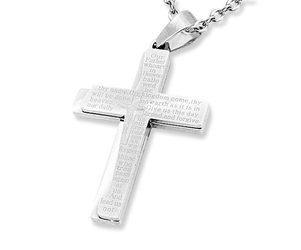 Amanto Ketting Alpay - 316L Staal - Kruis - 44x28mm - 60cm