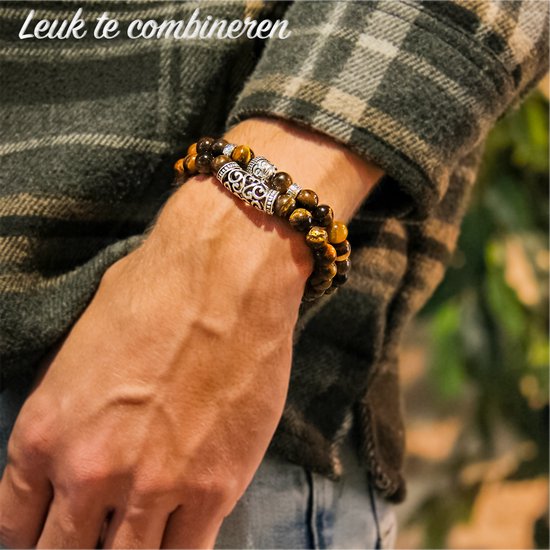 AWEMOZ Boeddha Natuursteen Armbanden Unisex - Bruin