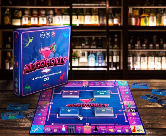 Thumbnail van een extra afbeelding van het spel NX Party - ALCOHOLLY - Drinking game - Engelstalig - Boardgames - Drankspel