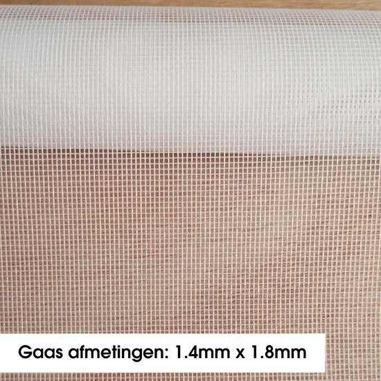 PALMAT Insectenhor van wit glasvezel, houdt insecten, vliegen en muggen buiten - voor ramen en deuren, interne en externe installatie (1,4 x 30 meter) — afbeelding 2