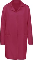 Vest Tensen - Fijn Gebreid Vest - Halflang met Zakken - Donker Fuchsia - Maat S/M