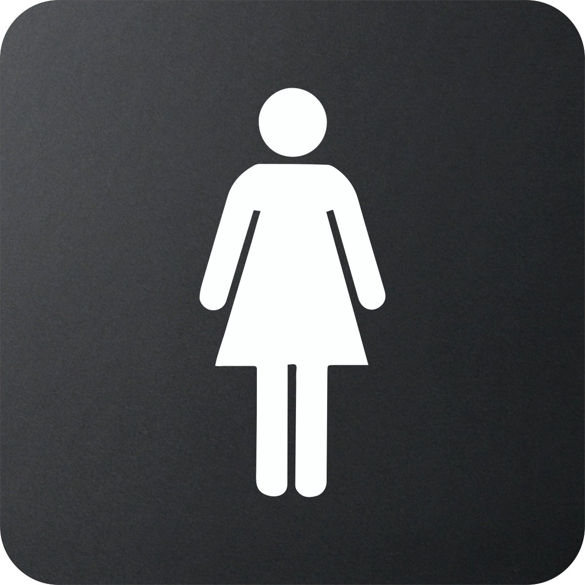 Zwart Pictogram infobord - 10cm x 10cm - Zelfklevend - type: Vrouw