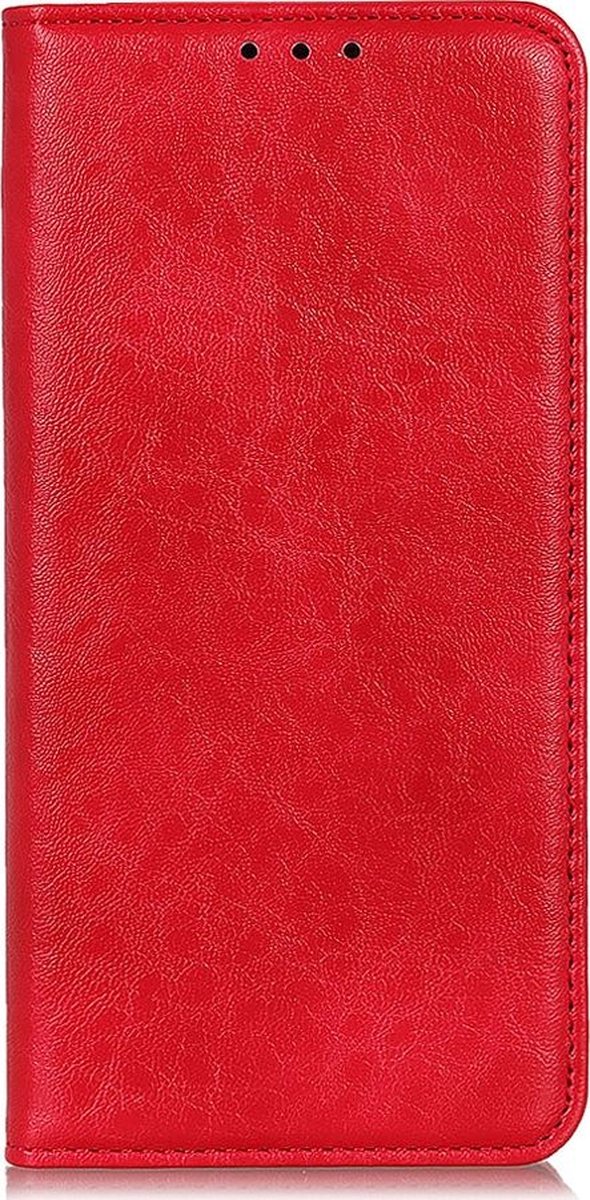 Mobigear Telefoonhoesje geschikt voor Samsung Galaxy S22 Hoesje | Mobigear Classic Elegance Bookcase Portemonnee | Pasjeshouder voor 2 Pasjes | Telefoonhoesje voor Pinpas / OV Kaart / Rijbewijs - Rood