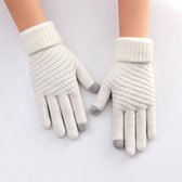 Luxe Touchscreen Handschoen - Voor Dames - Winter Handschoenen - Maat M - Wit