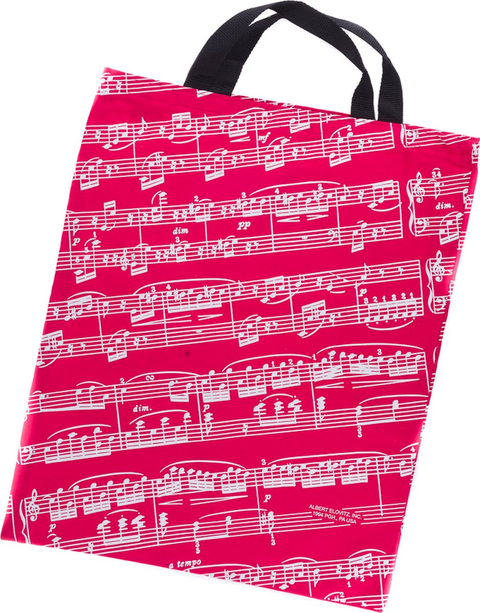 XL Boodschappentas Bladmuziek, rood/wit