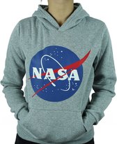Nasa Hoodie met capuchon - NASA Sweater/trui met kap. Kleur Mele grijs. Maat XS