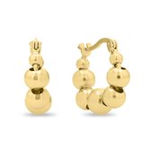 Xoo - Oorring - Oorbel - Bolletjes - Balletjes - Dots - 15 mm - 925 zilver - Goud - Gold plated