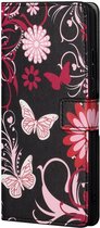 Samsung Galaxy M52 Hoesje Portemonnee Book Case Vlinder Print