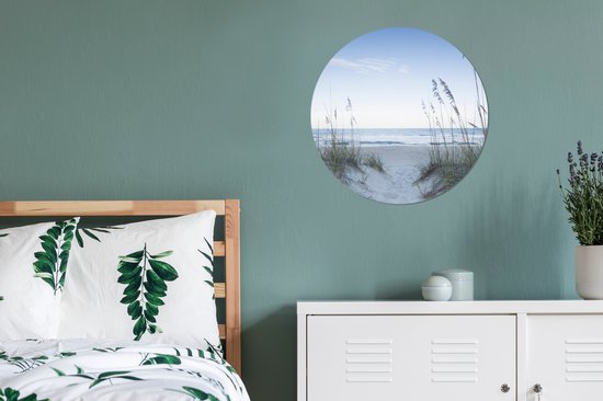 L'herbe de Marram pousse dans le sable sur les dunes Sticker mural cercle mural 50x50 cm / cercle papier peint / cercle mural / cercle vivant - auto-adhésif et coupe ronde