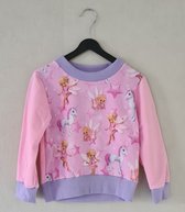 Sweater eenhoorn - meisjes - roze/lila - maat 104