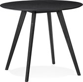 Alterego Zwarte ronde keukentafel 'MIDY' in Scandinavische stijl - ø 90 cm
