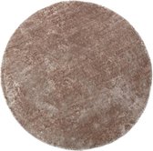 Ronde shaggy tapijt met glanzend effect TAIKO - D.200 cm - Taupe