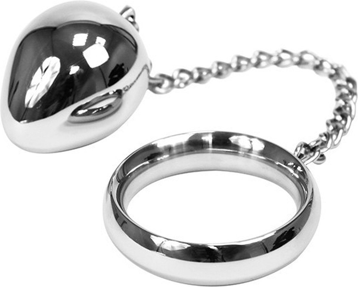 Goedkoopste Bondage Play cockring met anaal ei - 45 mm