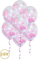 Roze Helium Ballonnen Confetti Gender Reveal Geboorte Feest Versiering Ballon Roze Papier Decoratie - 10 Stuks