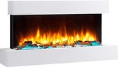 Elektrische Haard - Wandhaard - Verwarming - Wit - LED Verlichting - 3D Vlameffect - Afstandsbediening - Cinewall - 25 x 110 x 57.3  -